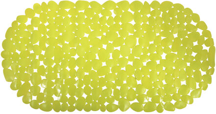MSV Douche/bad anti-slip mat badkamer - pvc - limegroen - 35 x 68 cm - ovaal