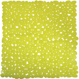 MSV Douche/bad anti-slip mat badkamer - pvc - limegroen - 54 x 54 cm - vierkant