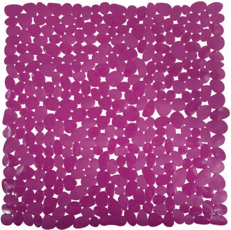 MSV Douche/bad anti-slip mat badkamer - pvc - paars - 54 x 54 cm - vierkant