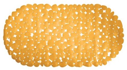 MSV Douche/bad anti-slip mat - badkamer - pvc - saffraan geel - 35 x 68 cm - Badmatjes Oranje
