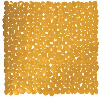 MSV Douche/bad anti-slip mat - badkamer - pvc - saffraan geel - 53 x 53 cm - Badmatjes Oranje