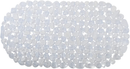 MSV Douche/bad anti-slip mat badkamer - pvc - transparant - 39 x 99 cm - ovaal