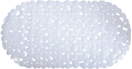 MSV Douche/bad anti-slip mat - badkamer - pvc - wit - 35 x 68 cm - Badmatjes