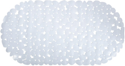 MSV Douche/bad anti-slip mat badkamer - pvc - wit - 39 x 99 cm - ovaal
