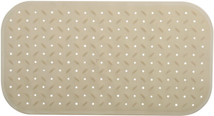 MSV Douche/bad anti-slip mat badkamer - rubber - beige - 36 x 65 cm - Badmatjes