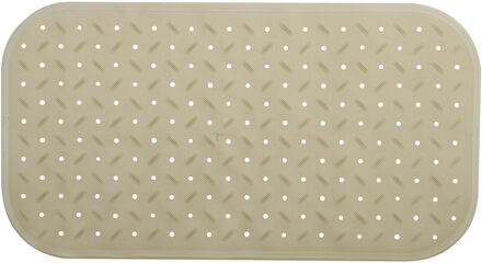 MSV Douche/bad anti-slip mat badkamer - rubber - beige - 36 x 76 cm - rechthoek