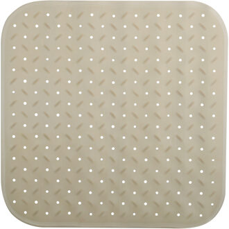 MSV Douche/bad anti-slip mat badkamer - rubber - beige - 54 x 54 cm - vierkant
