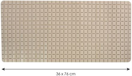 MSV Douche/bad anti-slip mat badkamer - rubber - beige - 76 x 36 cm - Badmatjes