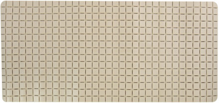 MSV Douche/bad anti-slip mat badkamer - rubber - beige - 76 x 36 cm - rechthoek