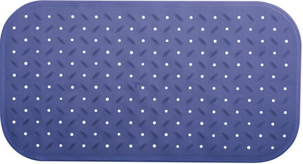 MSV Douche/bad anti-slip mat badkamer - rubber - blauw - 36 x 76 cm - Badmatjes