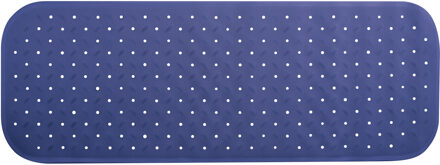 MSV Douche/bad anti-slip mat badkamer - rubber - blauw - 36 x 97 cm - rechthoek - XXL-size