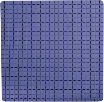 MSV Douche/bad anti-slip mat badkamer - rubber - blauw - 54 x 54 cm - rechthoek