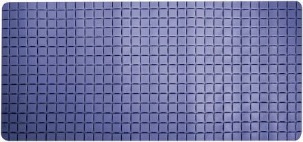 MSV Douche/bad anti-slip mat badkamer - rubber - blauw -i¿½ 76 x 36 cm - Badmatjes