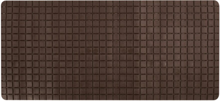 MSV Douche/bad anti-slip mat badkamer - rubber - bruin - 76 x 36 cm - rechthoek