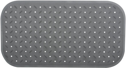 MSV Douche/bad anti-slip mat badkamer - rubber - donkergrijs - 36 x 65 cm - rechthoek