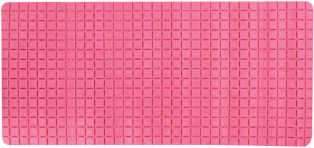 MSV Douche/bad anti-slip mat badkamer - rubber - fuchsia roze - 76 x 36 cm - rechthoek