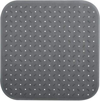 MSV Douche/bad anti-slip mat badkamer - rubber - grijs - 54 x 54 cm - Badmatjes