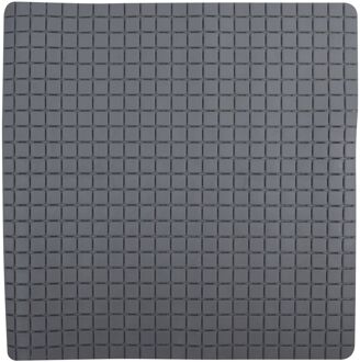 MSV Douche/bad anti-slip mat badkamer - rubber - grijs - 54 x 54 cm - Badmatjes