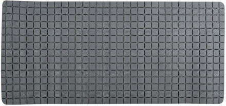 MSV Douche/bad anti-slip mat badkamer - rubber - grijs - 76 x 36 cm - rechthoek