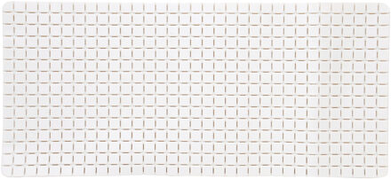 MSV Douche/bad anti-slip mat badkamer - rubber - ivoor wit - 76 x 36 cm - rechthoek
