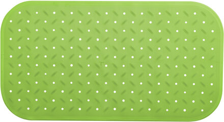 MSV Douche/bad anti-slip mat badkamer - rubber - limegroen - 36 x 76 cm - rechthoek