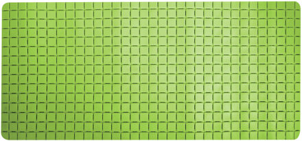MSV Douche/bad anti-slip mat badkamer - rubber - limegroen - 76 x 36 cm - rechthoek