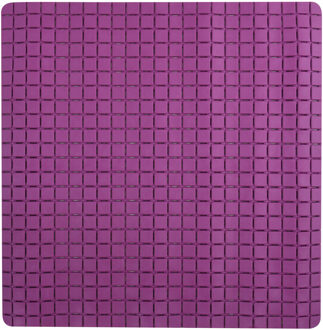 MSV Douche/bad anti-slip mat badkamer - rubber - paars - 54 x 54 cm - Badmatjes