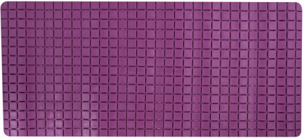 MSV Douche/bad anti-slip mat badkamer - rubber - paars - 76 x 36 cm - rechthoek