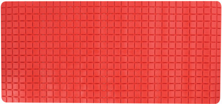 MSV Douche/bad anti-slip mat badkamer - rubber - rood - 76 x 36 cm - Badmatjes