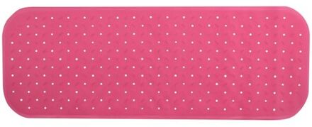MSV Douche/bad anti-slip mat badkamer - rubber - roze - 36 x 97 cm - Badmatjes