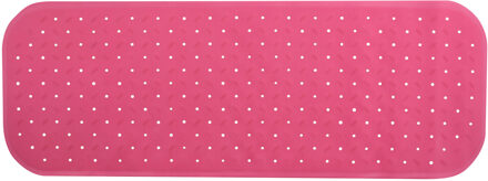 MSV Douche/bad anti-slip mat badkamer - rubber - roze - 36 x 97 cm - rechthoek - XXL-size