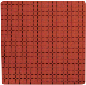 MSV Douche/bad anti-slip mat badkamer - rubber - terracotta - 54 x 54 cm - vierkant