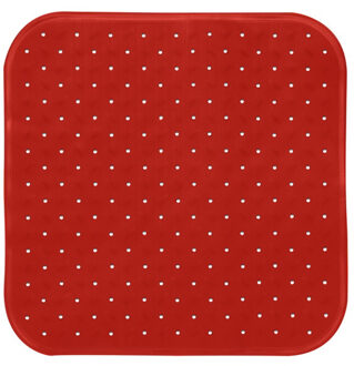 MSV Douche/bad anti-slip mat badkamer - rubber - terracotta - 54 x 54 cm - vierkant