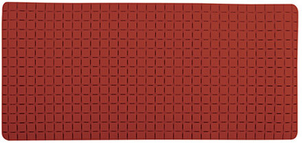 MSV Douche/bad anti-slip mat badkamer - rubber - terracotta - 76 x 36 cm - Badmatjes Bruin