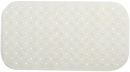 MSV Douche/bad anti-slip mat badkamer - rubber - wit - 36 x 65 cm - Badmatjes