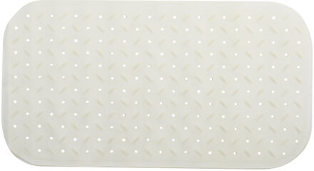 MSV Douche/bad anti-slip mat badkamer - rubber - wit - 36 x 65 cm - rechthoek
