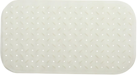 MSV Douche/bad anti-slip mat badkamer - rubber - wit - 36 x 76 cm - rechthoek
