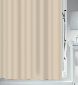 MSV Douchegordijn - beige - gerecycled peva kunststof - 180 x 180 cm - wasbaar