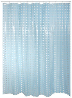 MSV Douchegordijn - blauw transparant - PVC - 180 x 200 cm - wasbaar