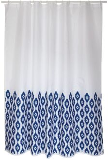 MSV Douchegordijn Ikat Blauw 180cm