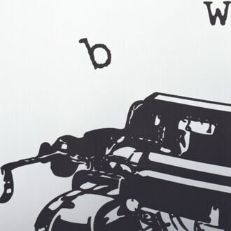 MSV Douchegordijn Love Zwart 180cm