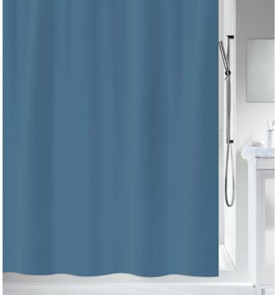 MSV Douchegordijn met ringen - blauw - gerecycled polyester - 180 x 200 cm - wasbaarA A  - Douchegordijnen