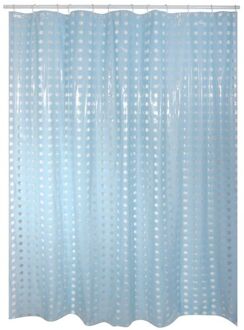 MSV Douchegordijn met ringen - blauw transparant - PVC - 180 x 200 cm - wasbaarA A  - Douchegordijnen