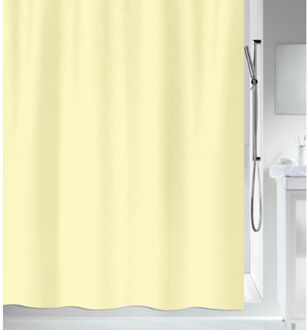 MSV Douchegordijn met ringen - lichtgeel - gerecycled polyester - 180 x 200 cm - wasbaarA A  - Douchegordijnen