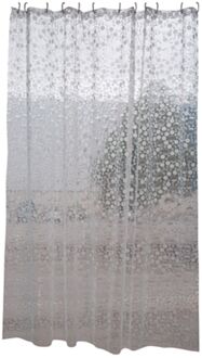MSV Douchegordijn met ringen - transparant druppels patroon - PVC - 180 x 200 cm - wasbaar - Douchegordijnen