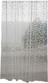 MSV Douchegordijn - transparant druppels patroon - PVC - 180 x 200 cm - wasbaar