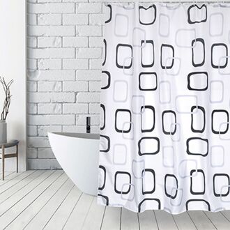 MSV Douchegordijn Vintage Zwart 180cm