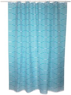 MSV Douchegordijn Wave Blauw 180cm