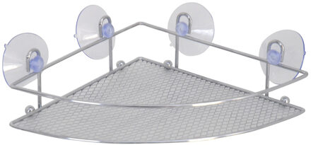 MSV Doucherekje/badkamerrekje - hoek-model - zilver - 27 x 17 cm - metaal