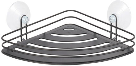 MSV Doucherekje/badkamerrekje - hoek-model - zwart - 20 x 20 cm - metaal